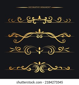 Set of ornamental decorative and divider hand drawing