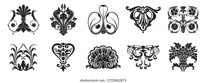 Un conjunto de elementos decorativos ornamentales. 