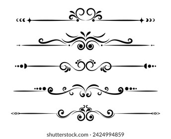 Set of ornamental decorative element and divider hand drawing collection