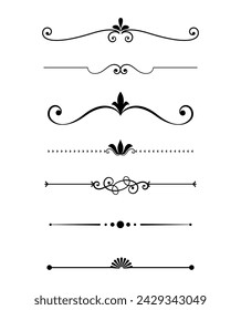 Set of ornamental decorative element and divider hand drawing collection