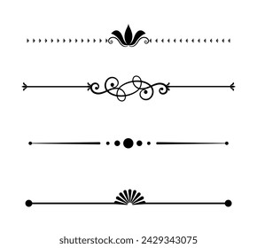 Set of ornamental decorative element and divider hand drawing collection