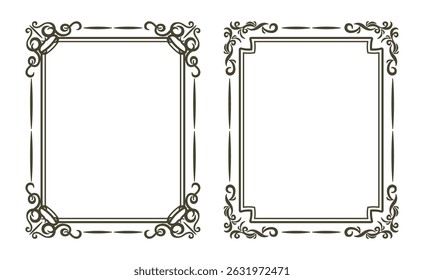Set ornamental decorative frames Vintage