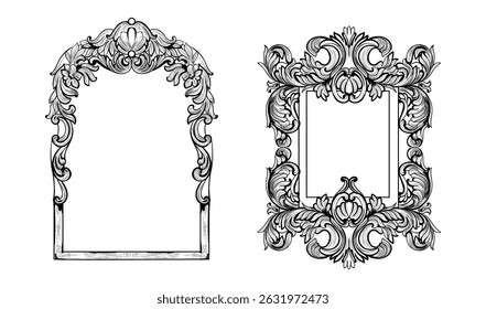 Conjunto de marcos decorativos ornamentales Antiguas
