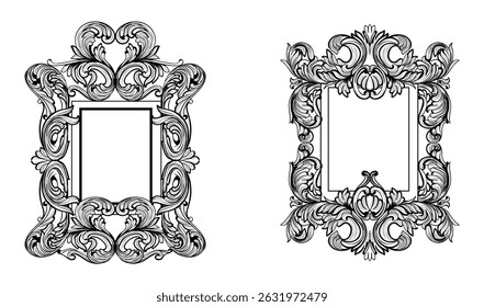 Set ornamental decorative frames Vintage