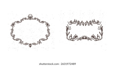 Set ornamental decorative frames Vintage