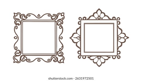 Conjunto de marcos decorativos ornamentales Antiguas