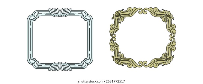 Set ornamental decorative frames Vintage