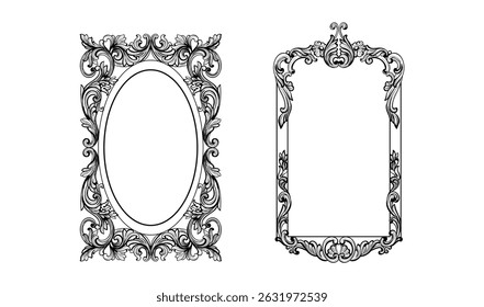 Set ornamental decorative frames Vintage