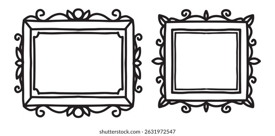 Set ornamental decorative frames Vintage