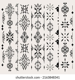 Set of Ornamental Design of Elegant Floral and Vintage Elements. Basics of floral sprig pattern and Victorian décor pattern vectors. Perfect for Greeting Cards, Invitations, Wrapping Paper, Wallpaper.