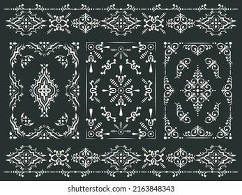 Set Of Ornamental Design Of Elegant Floral And Vintage Elements. Basics Of Floral Sprig Pattern And Victorian Décor Pattern Vectors. Perfect For Greeting Cards, Invitations, Wrapping Paper, Wallpaper.