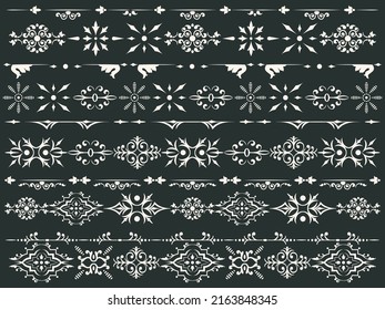 Set Of Ornamental Design Of Elegant Floral And Vintage Elements. Basics Of Floral Sprig Pattern And Victorian Décor Pattern Vectors. Perfect For Greeting Cards, Invitations, Wrapping Paper, Wallpaper.