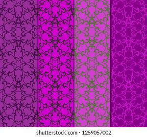 Set Of Ornamental Design. Modern Seamless Geometry Pattern. Vector Illustration. For Interior Design, Printing, Web And Textile Design.