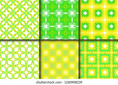 Set Of Ornamental Design. Modern Seamless Geometry Pattern. Vector Illustration. For Interior Design, Printing, Web And Textile Design.