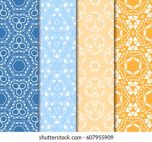 set of Ornamental design. Modern seamless geometry pattern. Vector illustration. For interior design, printing, web and textile design