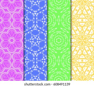 set of Ornamental design. Modern seamless geometry pattern. Vector illustration. For interior design, printing, web and textile design