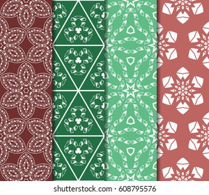 set of Ornamental design. Modern seamless geometry pattern. Vector illustration. For interior design, printing, web and textile design