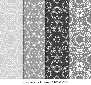 set of Ornamental design. Modern seamless geometry pattern. Vector illustration. For interior design, printing, web and textile design