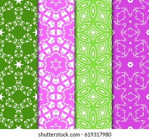 set of Ornamental design. Modern seamless geometry pattern. Vector illustration. For interior design, printing, web and textile design