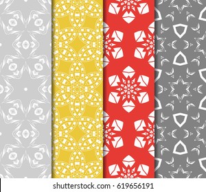set of Ornamental design. Modern seamless geometry pattern. Vector illustration. For interior design, printing, web and textile design
