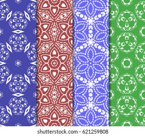 set of Ornamental design. Modern seamless geometry pattern. Vector illustration. For interior design, printing, web and textile design