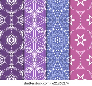 set of Ornamental design. Modern seamless geometry pattern. Vector illustration. For interior design, printing, web and textile design