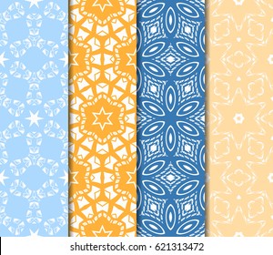 set of Ornamental design. Modern seamless geometry pattern. Vector illustration. For interior design, printing, web and textile design
