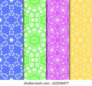 set of Ornamental design. Modern seamless geometry pattern. Vector illustration. For interior design, printing, web and textile design