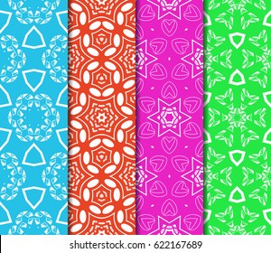set of Ornamental design. Modern seamless geometry pattern. Vector illustration. For interior design, printing, web and textile design
