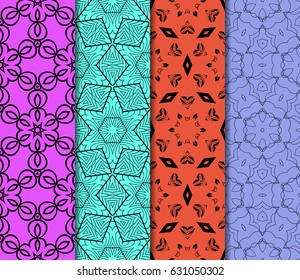 set of Ornamental design. Modern seamless geometry pattern. Vector illustration. For interior design, printing, web and textile design