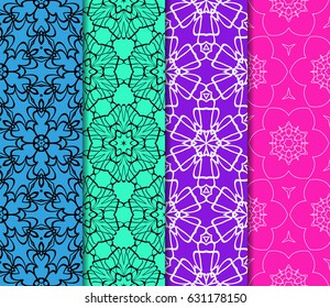 set of Ornamental design. Modern seamless geometry pattern. Vector illustration. For interior design, printing, web and textile design
