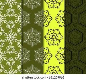 set of Ornamental design. Modern seamless geometry pattern. Vector illustration. For interior design, printing, web and textile design