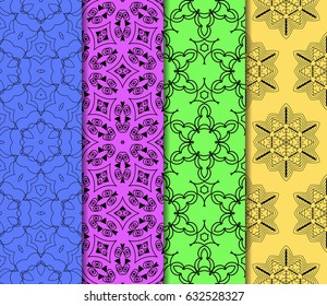 set of Ornamental design. Modern seamless geometry pattern. Vector illustration. For interior design, printing, web and textile design