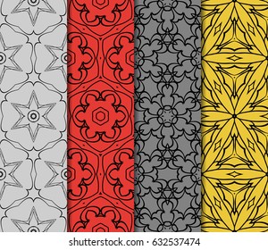 set of Ornamental design. Modern seamless geometry pattern. Vector illustration. For interior design, printing, web and textile design