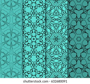 set of Ornamental design. Modern seamless geometry pattern. Vector illustration. For interior design, printing, web and textile design