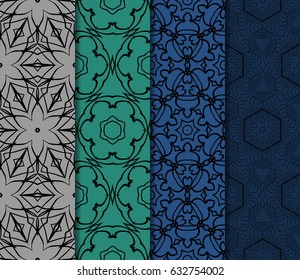 set of Ornamental design. Modern seamless geometry pattern. Vector illustration. For interior design, printing, web and textile design