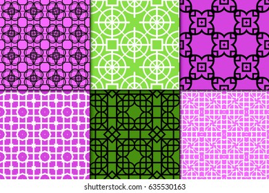 set of Ornamental design. Modern seamless geometry pattern. Vector illustration. For interior design, printing, web and textile design, wrapping