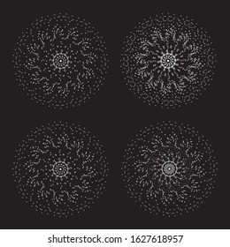 Set of ornamental designs. Vector illustration. Sacred geometry.