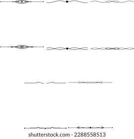 Set of ornamental dividers, some classic vintage elements, vector illustration