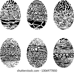 A set of ornamental easter eggs