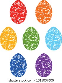 A set of ornamental easter eggs