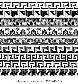 Conjunto de Elementos ornamentales en estilo griego.