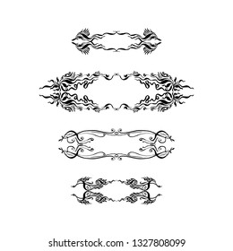 set of ornamental elements. hand-drawn vector illustration on white background