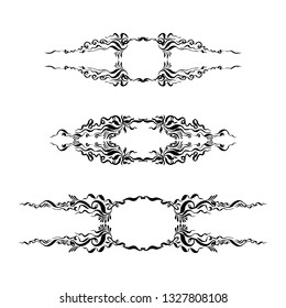 set of ornamental elements. hand-drawn vector illustration on white background