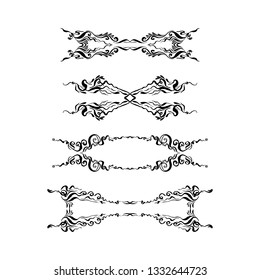 set of ornamental elements. hand-drawn vector illustration on white background