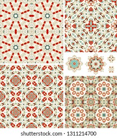 Set of ornamental  ethnic patterns on white background