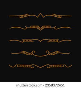 Set of ornamental filigree flourishes and thin dividers. Classical vintage elements, vector illustration
