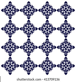 Set of ornamental floral elements for design in vintage stile.