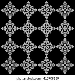 Set of ornamental floral elements for design in vintage stile.