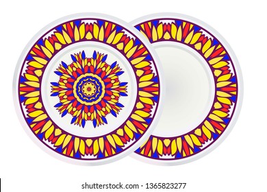 Set of Ornamental Floral Pattern and round frame. Hand Draw Mandala. Decorative Elements. Vector Illustration. Anti-Stress Therapy Pattern. Oriental Pattern. Indian, Moroccan, Mystic, Ottoman Motifs.